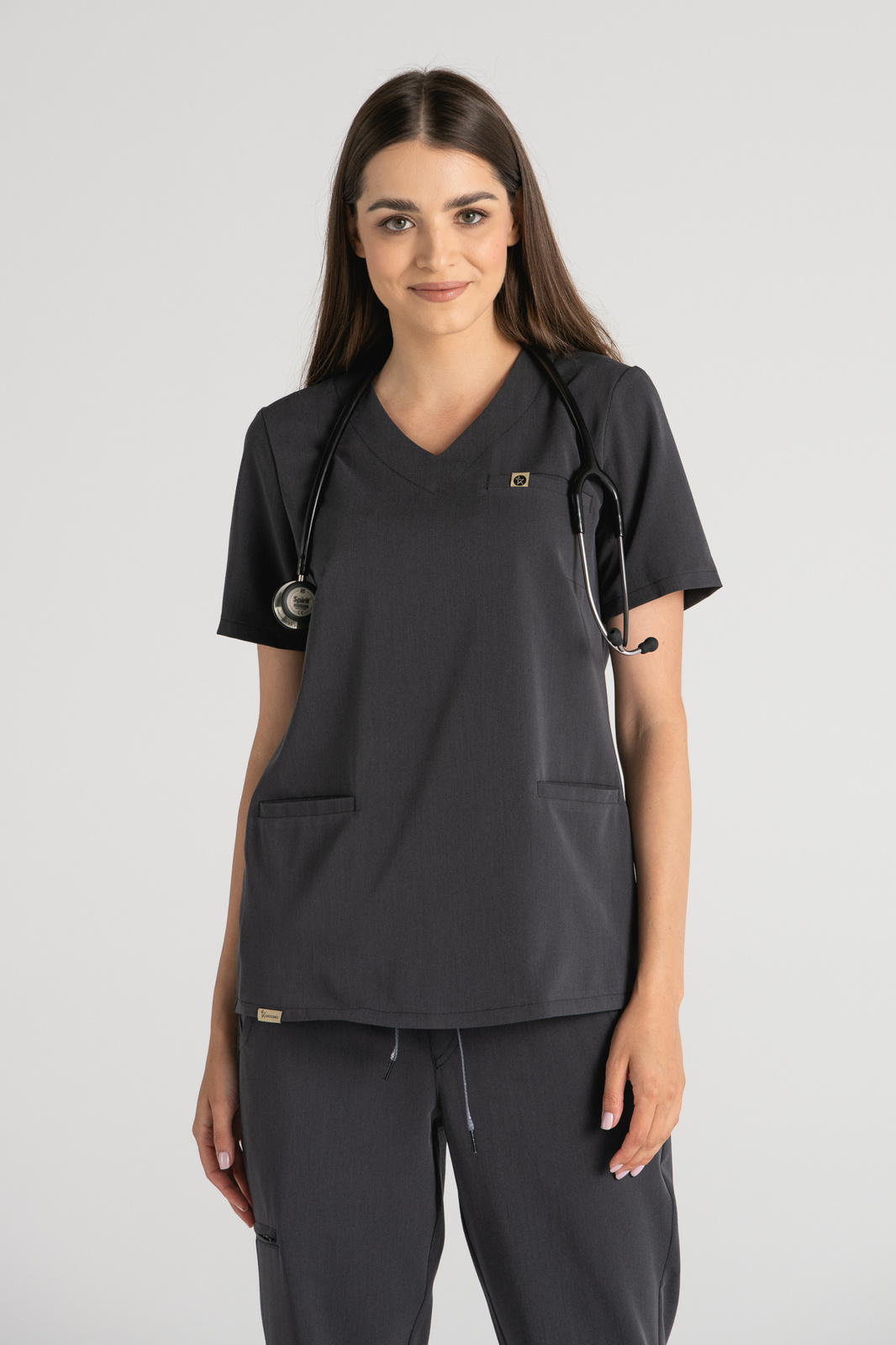 Bluza medyczna damska Merit - Grey melange