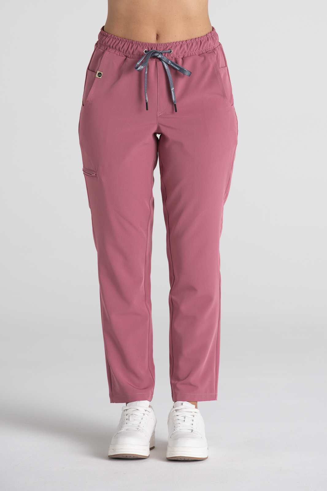 Spodnie medyczne proste damskie Merit - Dusty pink