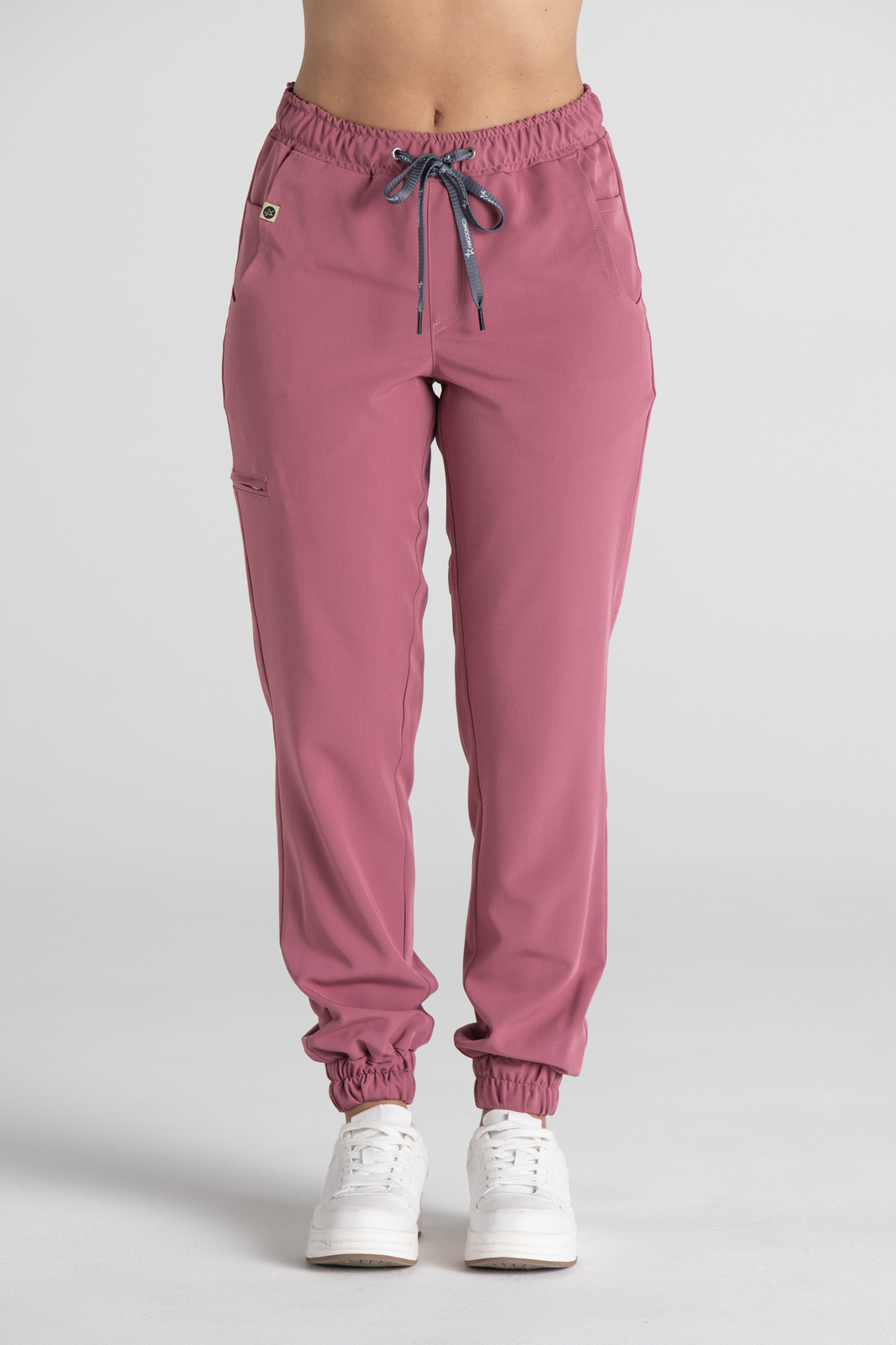 Spodnie medyczne joggery damskie Merit - Dusty pink