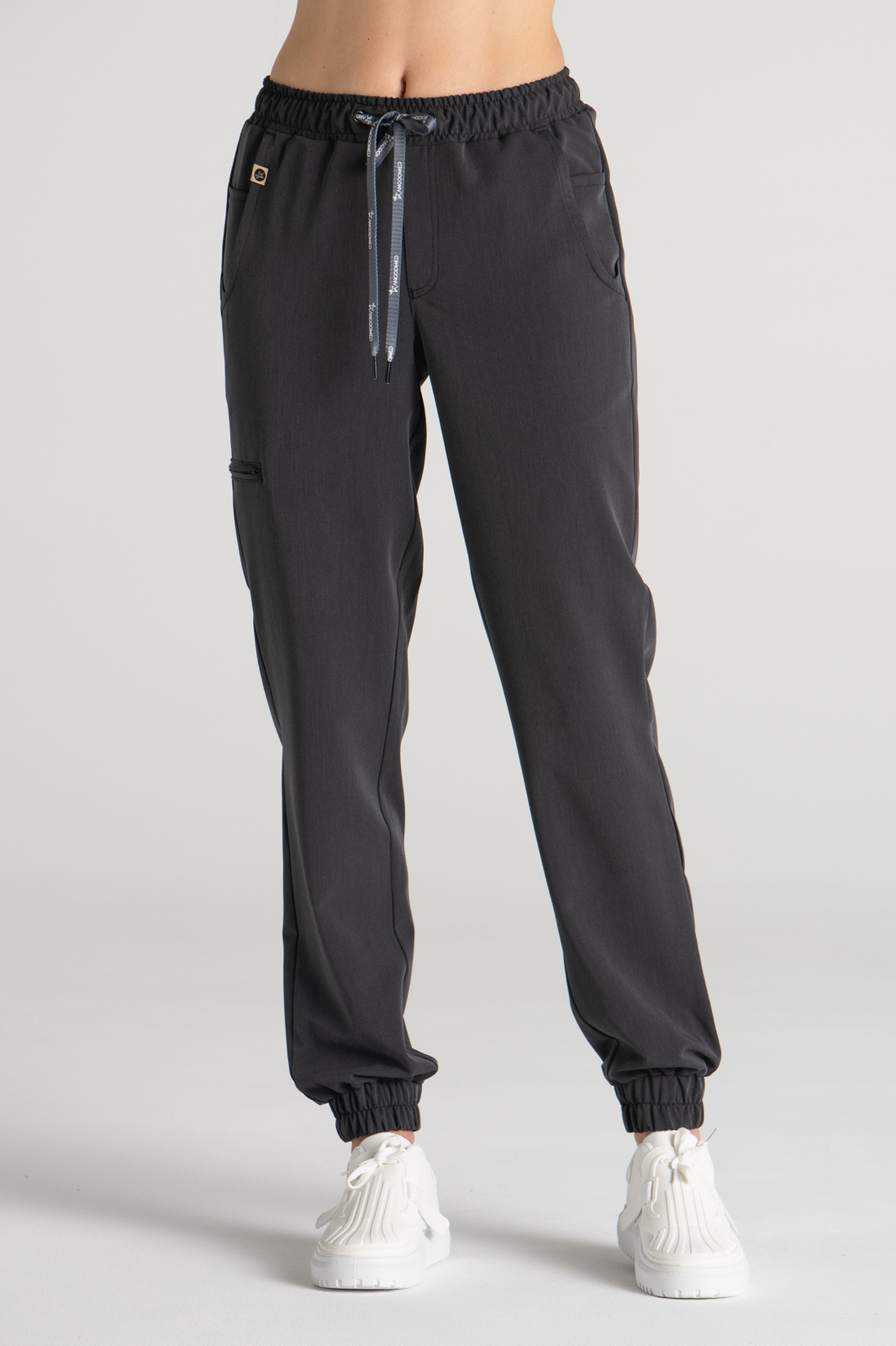 Spodnie medyczne joggery damskie Merit - Grey melange