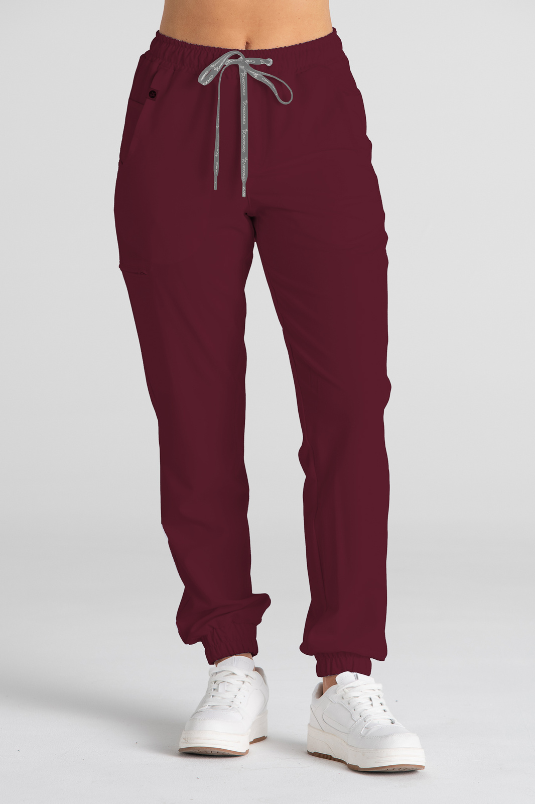 Spodnie medyczne joggery damskie Merit - Cranberry