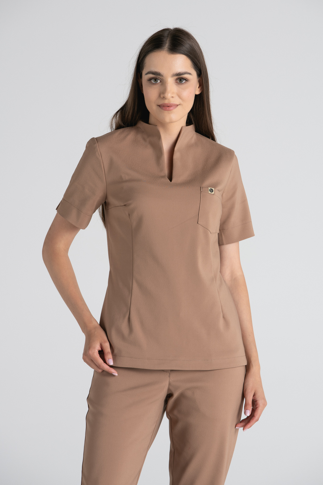 Elegancka bluza medyczna damska ze stójką May