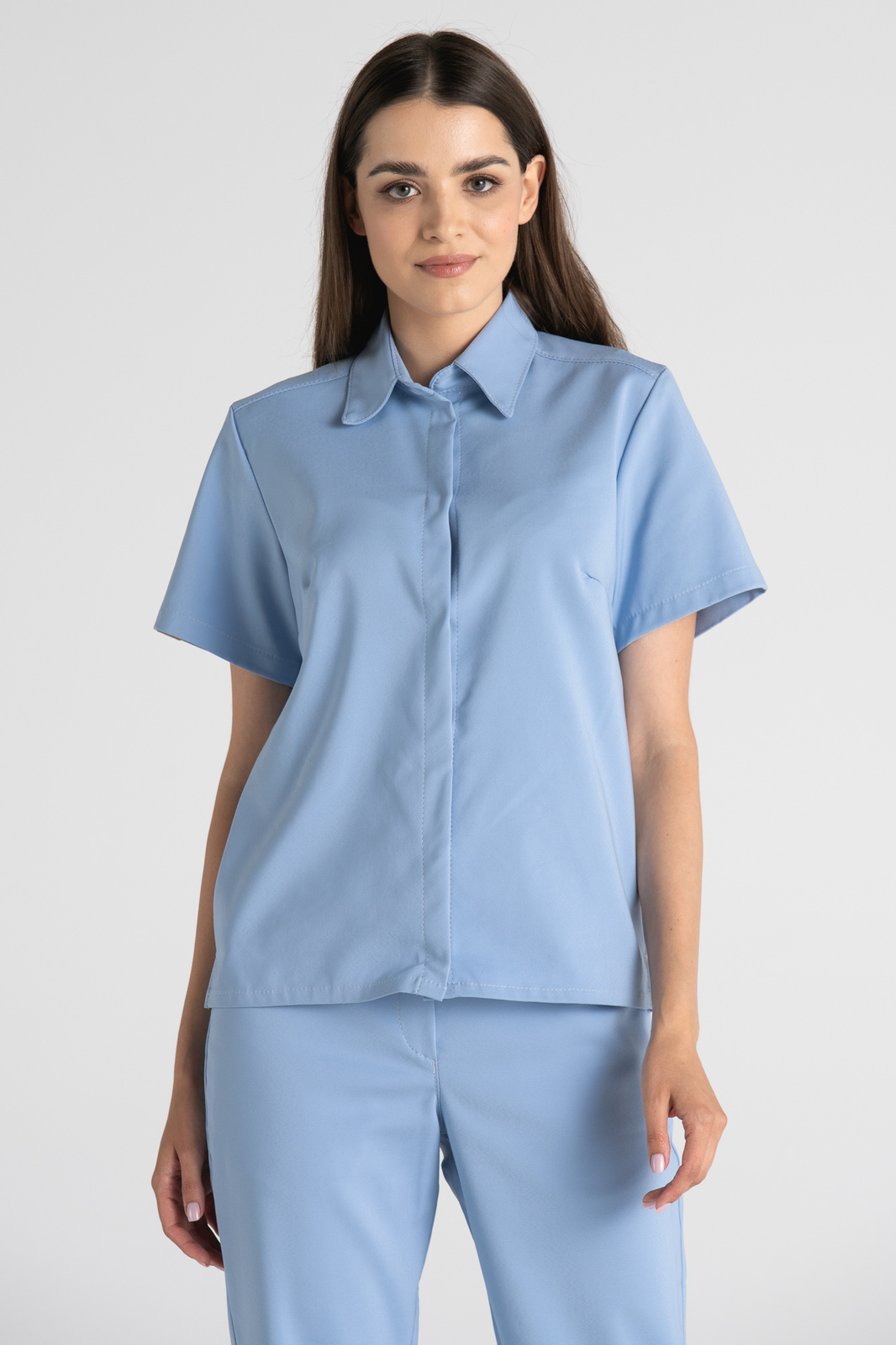 Elegancka koszula medyczna damska Rebecca - Cloud blue