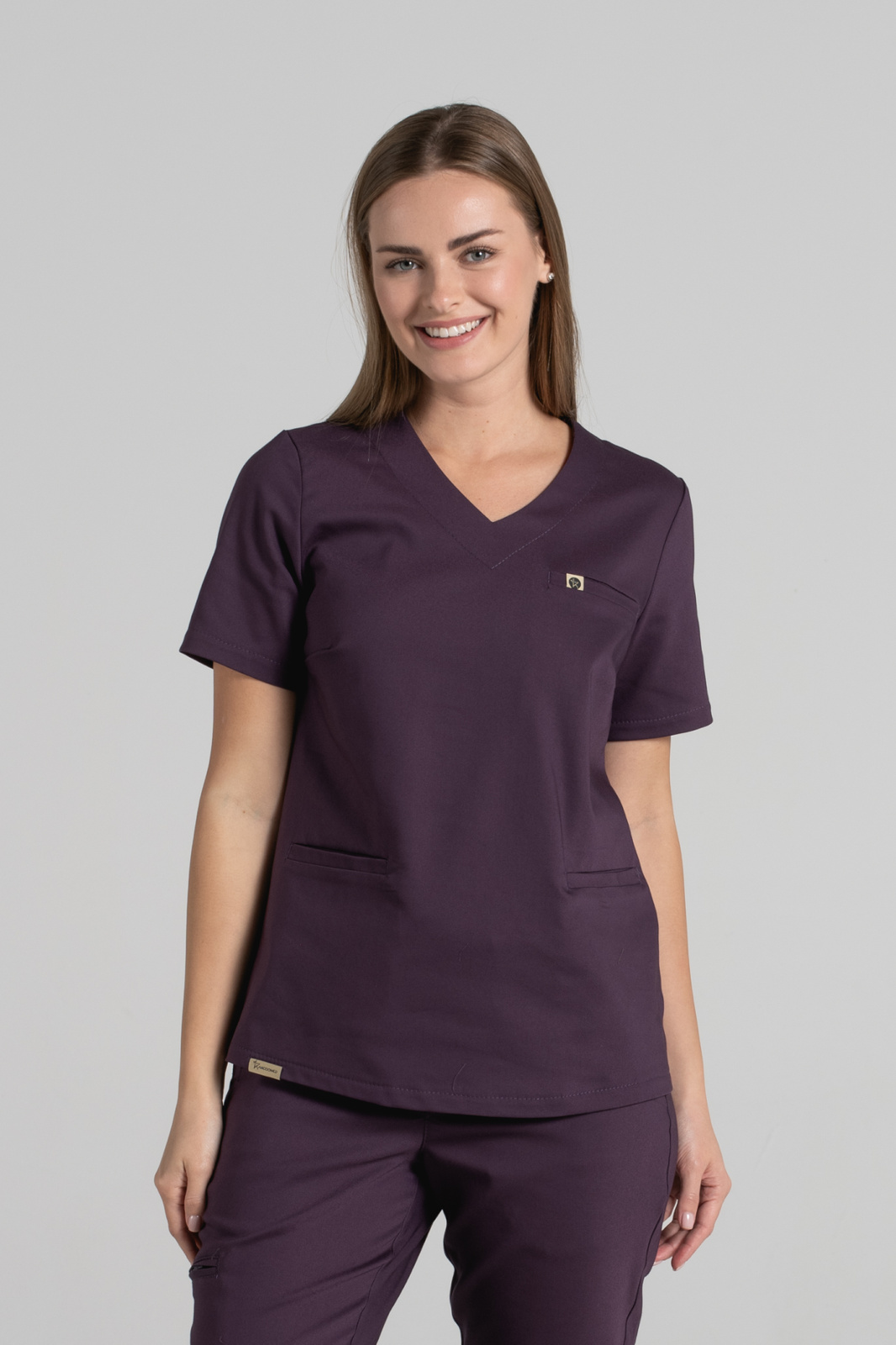 Bluza medyczna damska Merit - Dark plum