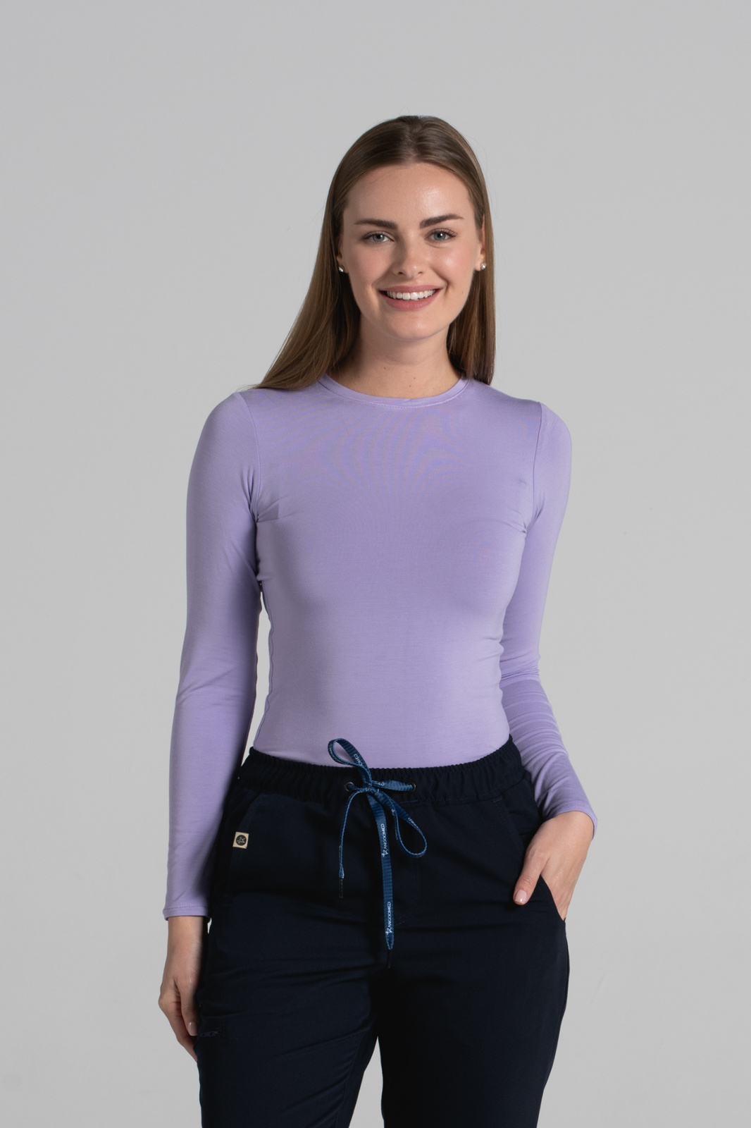 Longsleeve medyczny damski - - Bamboo collection - Cute lily