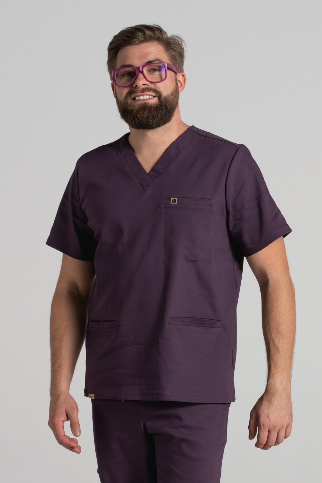 Bluza medyczna męska Sokrates - Dark plum