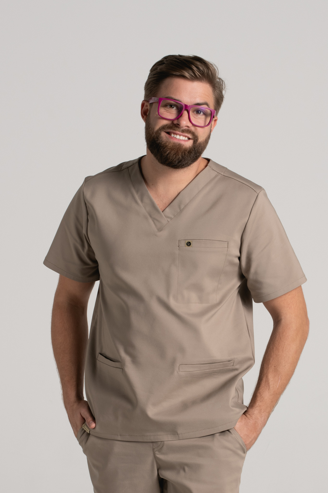 Bluza medyczna męska Sokrates - Taupe