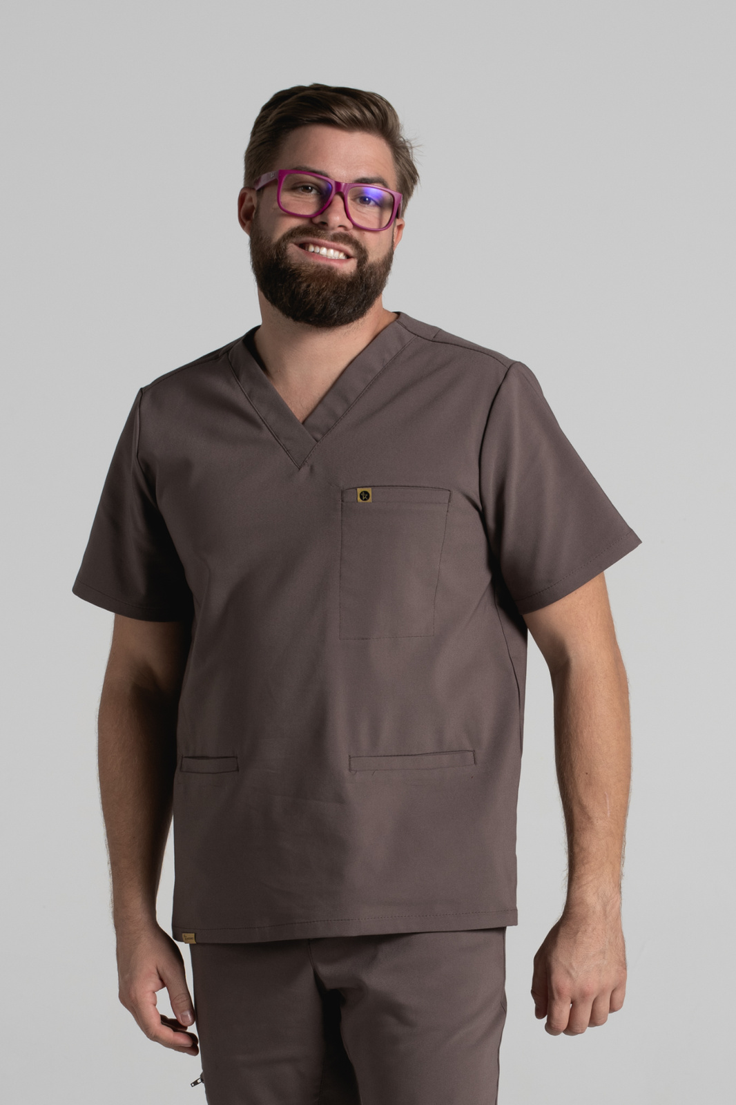 Bluza medyczna męska Sokrates - Walnut brown