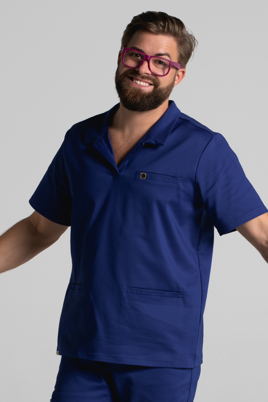 Bluza medyczna męska typu polo Hipokrates - Astro blue