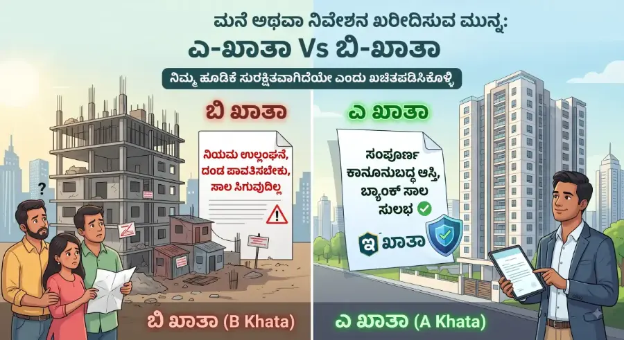 ಬೆಂಗಳೂರಿನಲ್ಲಿ ಮನೆ ಅಥವಾ ನಿವೇಶನ ಖರೀದಿಸುವ ಮುನ್ನ: ಎ-ಖಾತಾ, ಬಿ-ಖಾತಾ, ಮತ್ತು ಇ-ಖಾತಾ ಬಗ್ಗೆ ನೀವು ತಿಳಿಯಲೇಬೇಕಾದ ಮಾಹಿತಿಗಳು