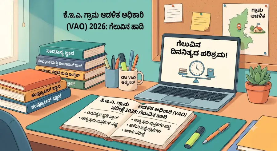 KEA VAO Exam 2026: ಪರೀಕ್ಷಾ ತಯಾರಿ ಹೇಗೆ? (ಸಂಪೂರ್ಣ ಸ್ಟಡಿ ಪ್ಲಾನ್ ಮತ್ತು ಬುಕ್ಲಿಸ್ಟ್)