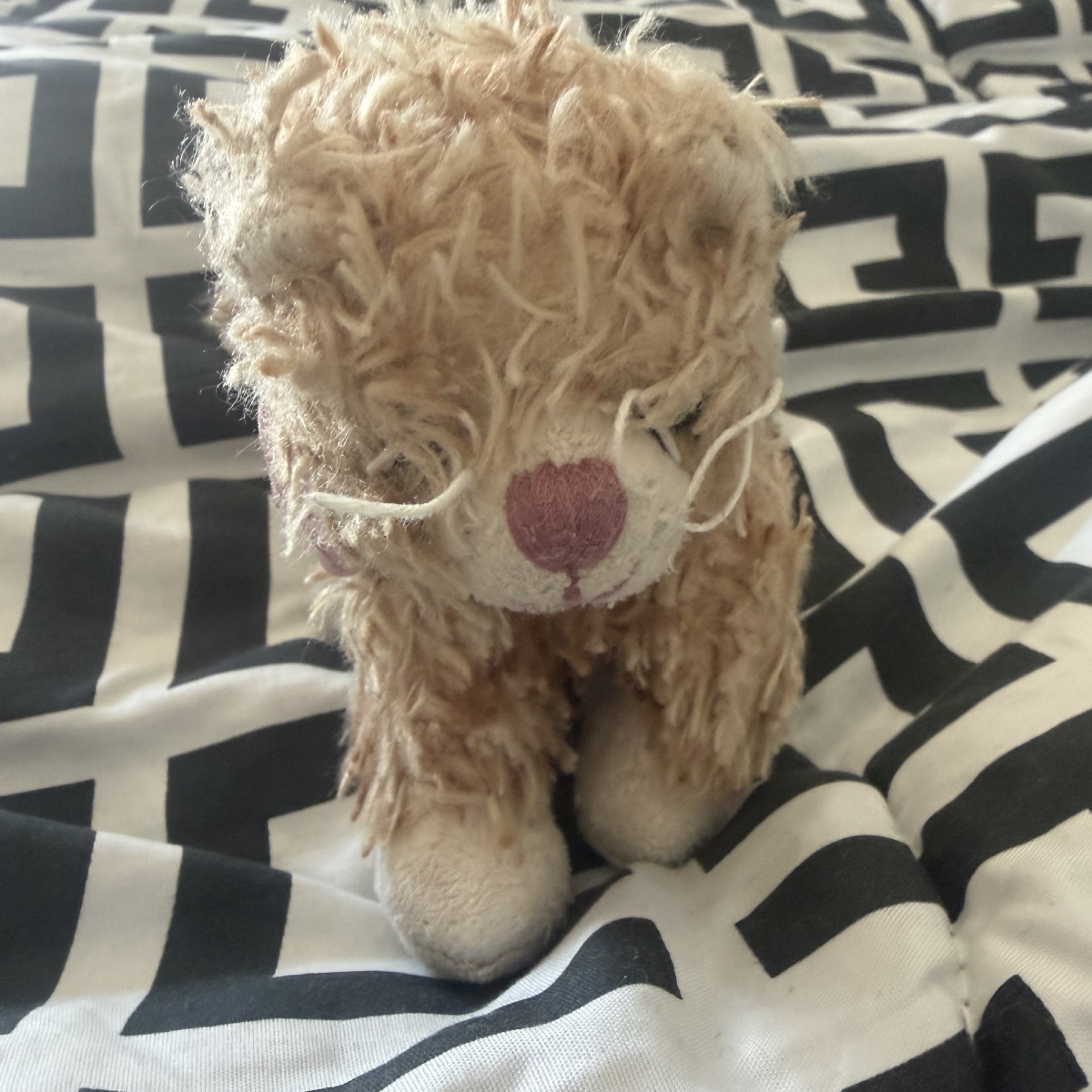 Petite Peluche Chat Beige Effiloché