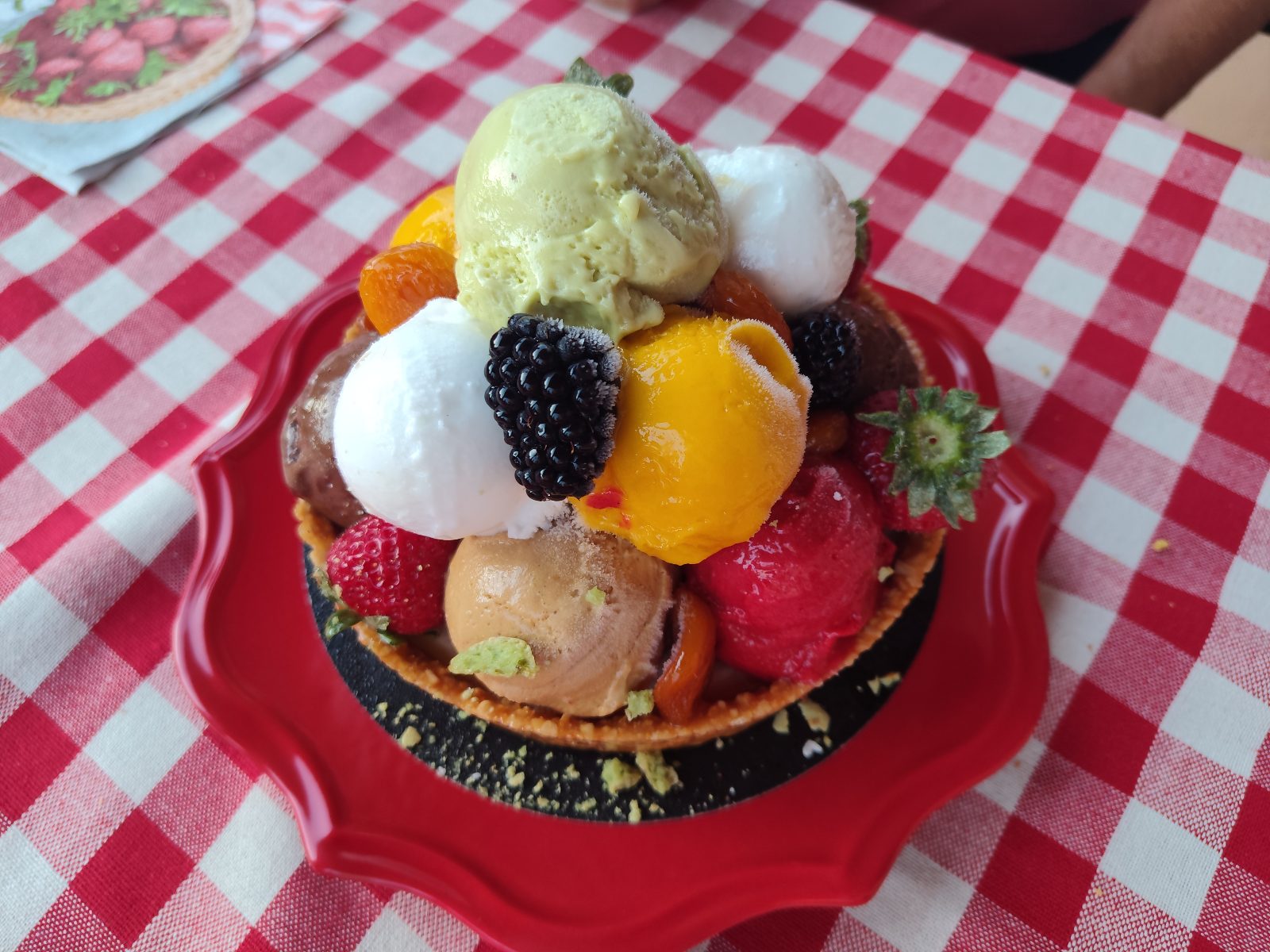 Tartelette de fruits et glaces