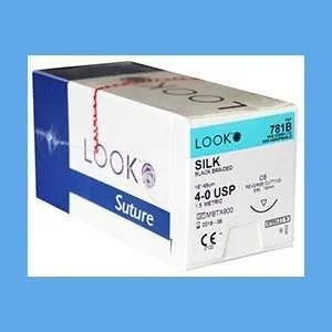 Look Silk Suture, 4-0, 18 in, C-6 Needle