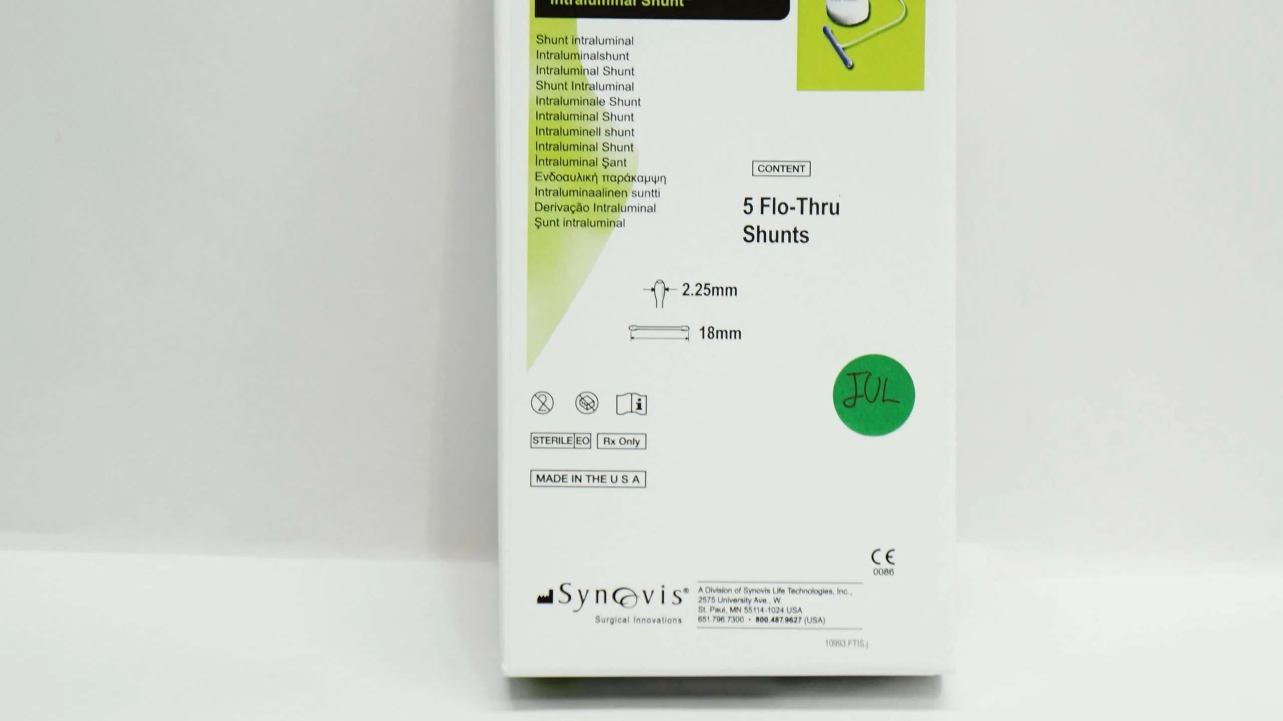 Baxter Flo-Thru Intraluminal Shunt, Box of 5