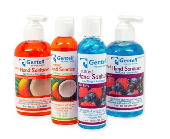 GENTELL INSTANT HAND SANITIZER 4OZ. BOTTLE WILD CHERRY