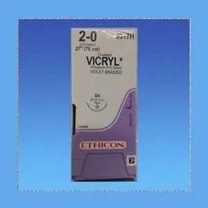 Ethicon Coated Vicryl Suture J317H, 2-0, 27", SH, Violet Braided