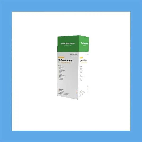 10-Parameter Urinalysis Reagent Strips, 100/Box