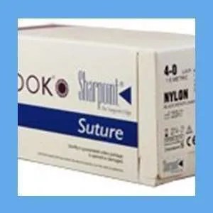 LOOK Nylon Suture, Black Monofilament, 4-0, 18 in, C-3 Needle