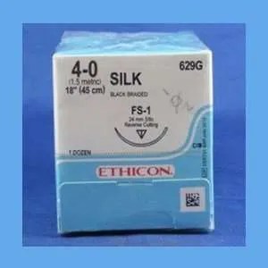 Ethicon Silk Suture, 4/0, 18", FS-1