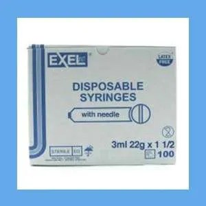 Exel Syringe with Needle Combo, 3 mL, 22G x 1-1/2 in