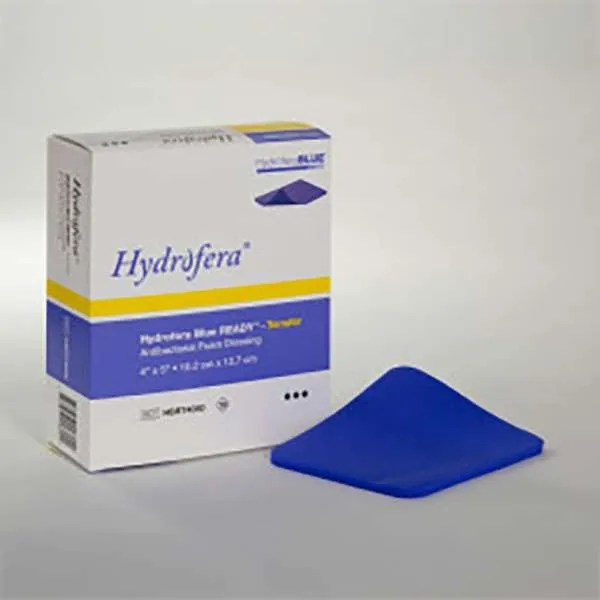BSN Medical #HBRT4050- Hydrofera BLUE READY-Transfer Antibacterial Foam Dressing 4 X 5 Inch Without Border Without Film Backing Nonadhesive Sterile-Each