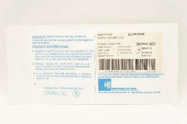 Brasseler Standard Bur, Cylinder, Carbide, Fluted, 0.06 x 2.01 in, Each