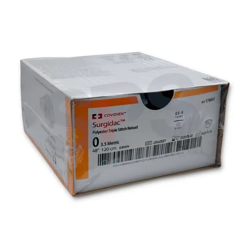 Covidien Suture Loading Unit, Size 0, Coated Braided Polyester, 48 in, 9 mm ES-9 Needle, Box of 3