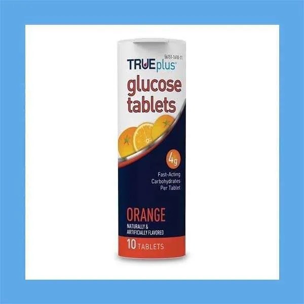 TRUEplus Glucose Tablets, Orange Flavor, 10 Tablets