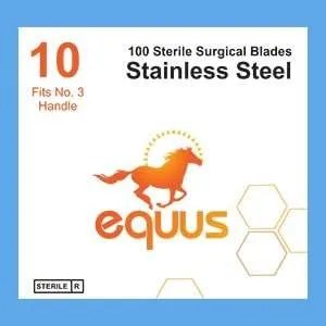 Equus Sterile Surgical Blades, #10, 100/Box