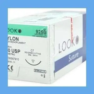 LOOK Nylon Suture, 3/0, 18", C-7