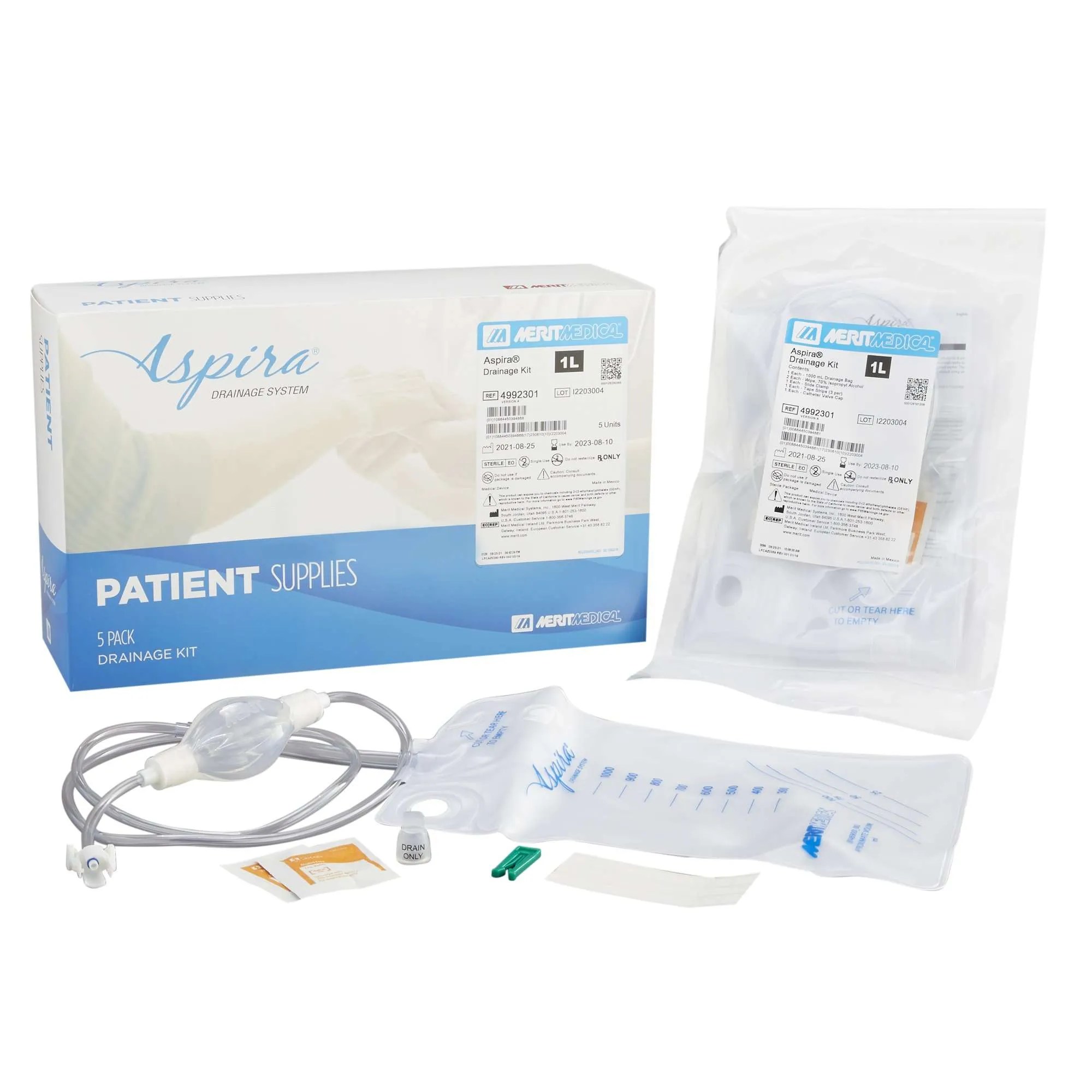 Merit Drainage Kit, Pleural/Peritoneal Aspira, Case of 5