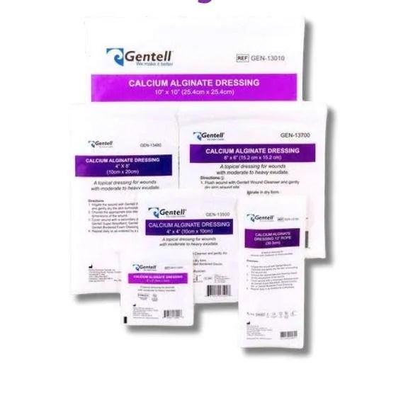 Gentell Calcium Alginate Dressings/Rope-2"-6" Gen-13120/13200/13500/13700