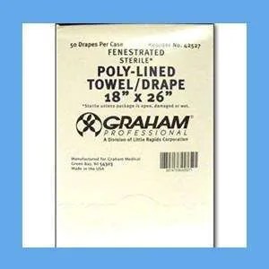 Dynarex Disposable Sterile Drapes, Fenestrated, 18 x 26 in