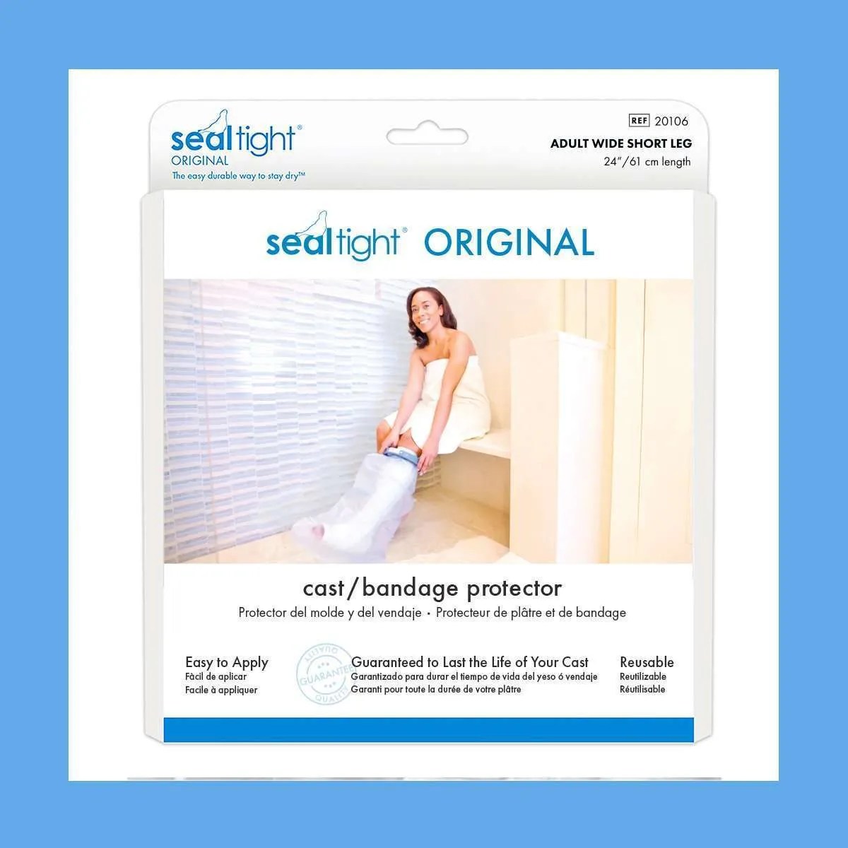 Seal Tight Cast and Bandage Protector, Adult Wide Short Leg