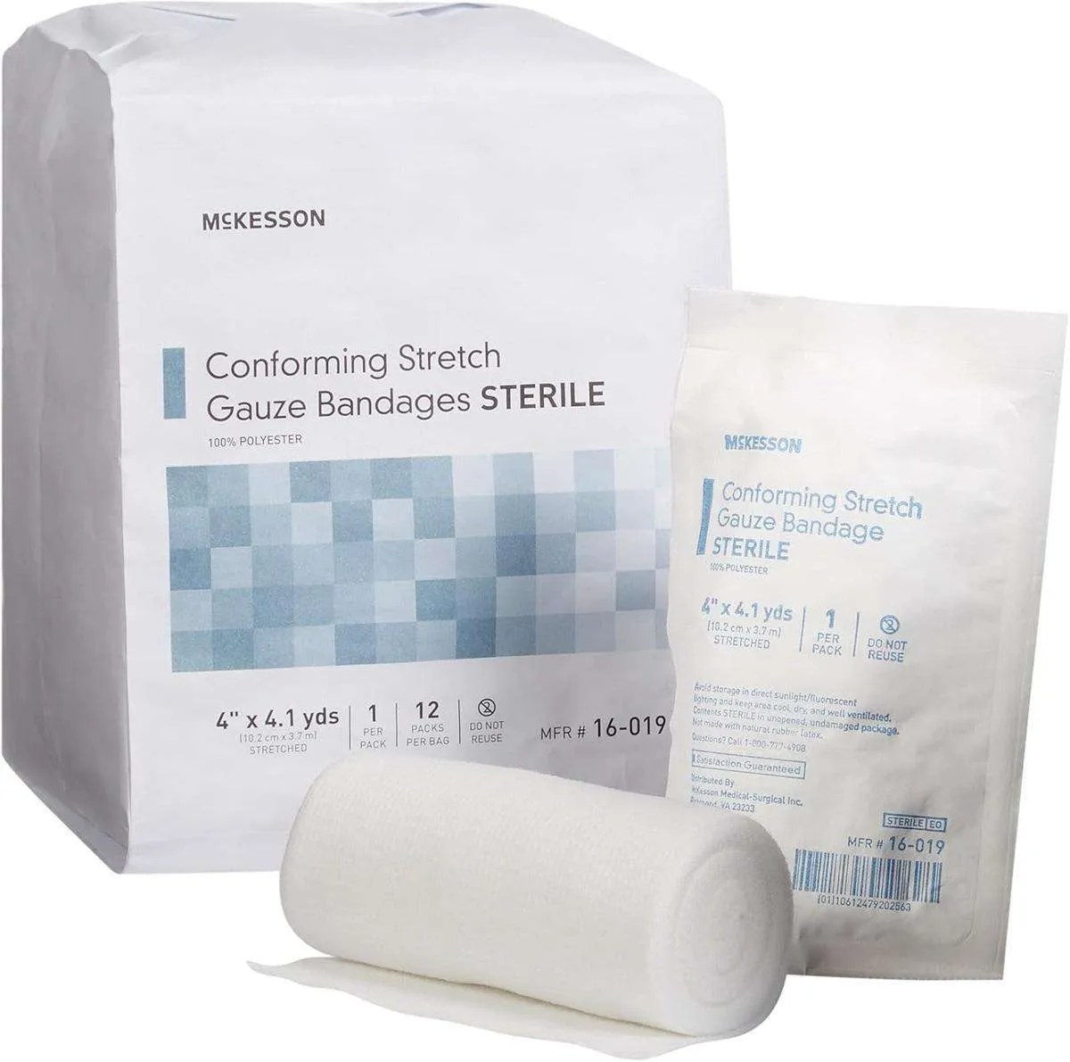 McKesson (16-019) Conforming Stretch Gauze Bandage – Sterile – 4 Inch X 4-1/10 Yard – 1 Per Pack