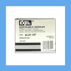 Exel Hypodermic Needle, 22G x 1-1/2 in