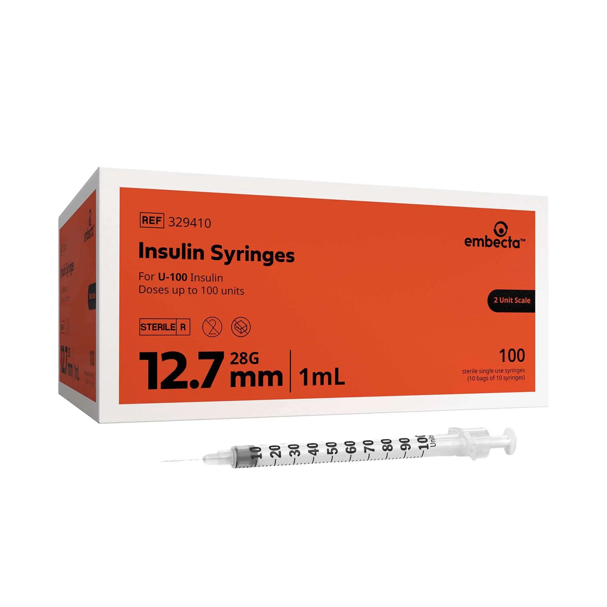 BD (329410) - INSULIN SYRINGES - BD MICRO FINE IV NEEDLE - BX 100 - EXP 4/30/28 - OVERSTOCK