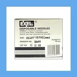 Exel Hypodermic Needle, 22G x 1 in