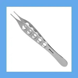 gSource Adson Tissue Forceps, 4-3/4 in, 1 x 2 Teeth, Fenestrated