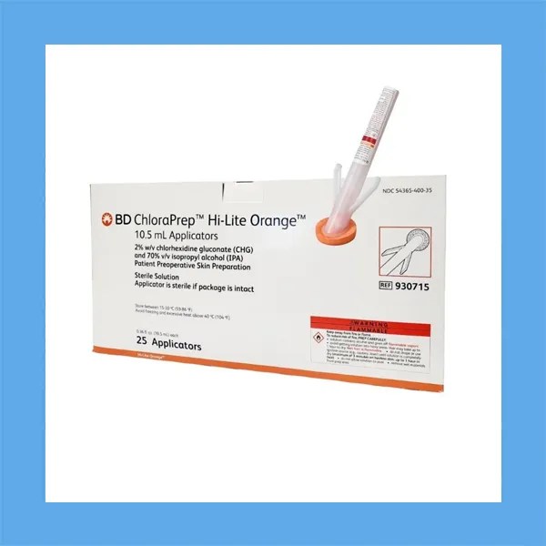 BD ChloraPrep Applicators Hi-Lite Orange, 25/Box