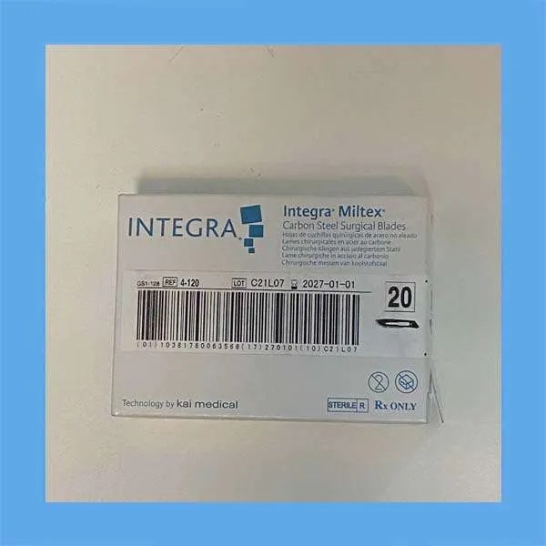 Miltex Carbon Steel Surgical Blades, #20, 100/Box