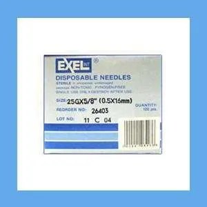 Exel Hypodermic Needle, 25G x 5/8 in