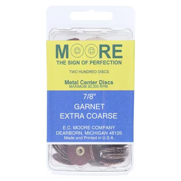 BC-78--GXC MOORE SANDING DISCS, GARNET 7/8'' X-COARSE 200BX BC-78--GXC