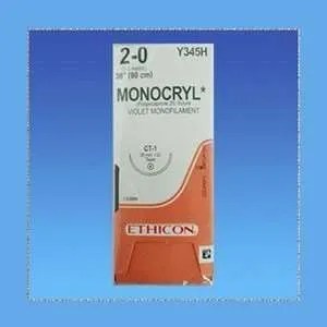 Ethicon Monocryl Suture Y345H, Violet, 2-0, 36", CT-1