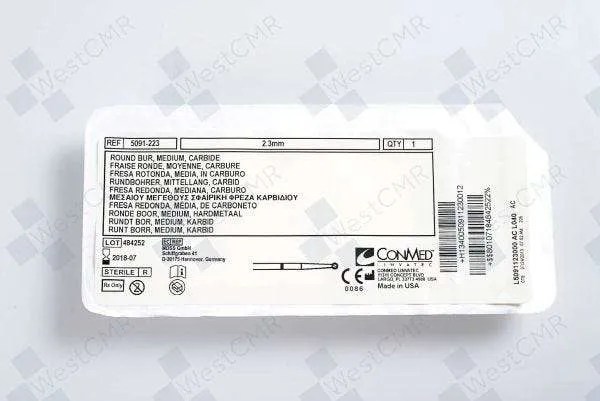 ConMed Burr, 2.3 mm Diameter, Carbide, Fluted Edge Form, Each
