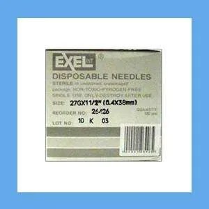 Exel Hypodermic Needle, 27G x 1-1/2 in