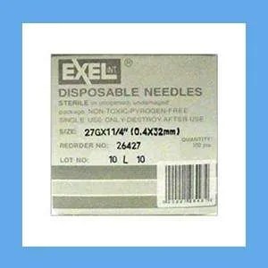 Exel Hypodermic Needle, 27G x 1-1/4 in