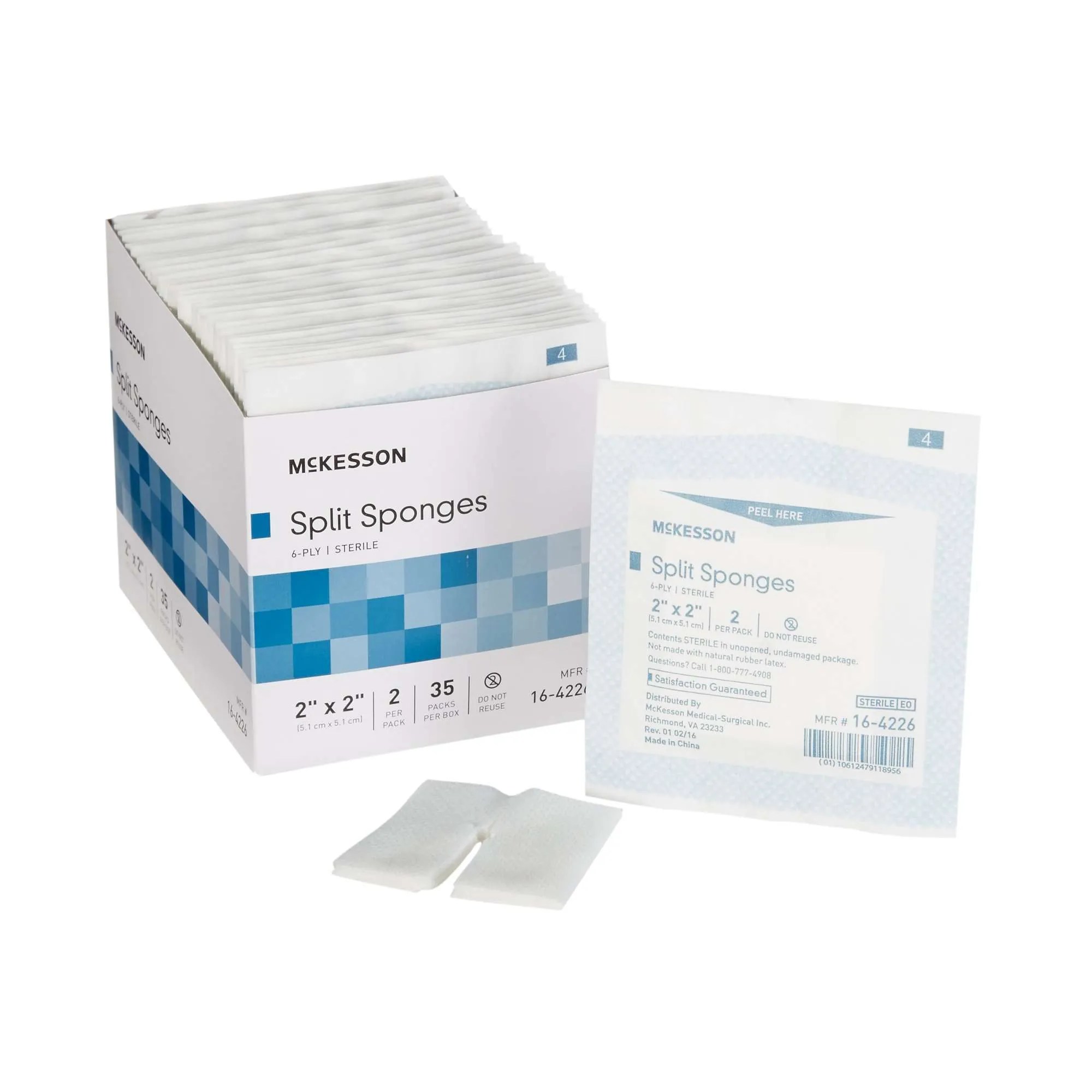MECKESSON (16-4226) - I.V. Sponge McKesson 2 X 2 Inch 6-Ply Sterile 2 per Pack