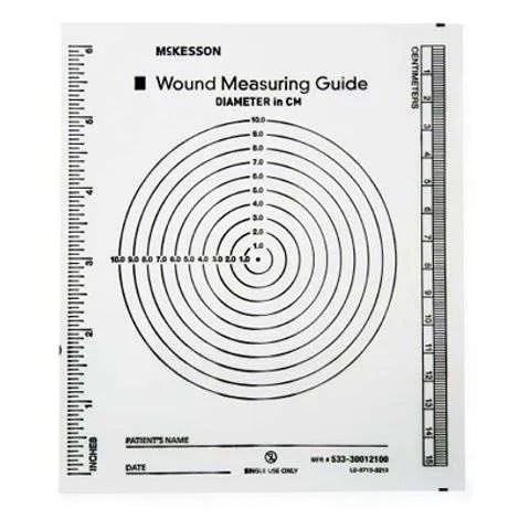 McKesson Brand #533-30012100 McKesson Brand #533-30012100 Wound Measuring Guide McKesson 5 X 7 Inch Clear Plastic NonSterile 100/Pack